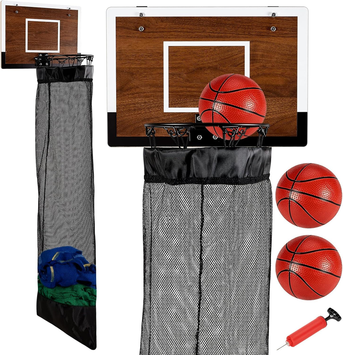 Clean Basket Wooden Basketball Laundry Hamper